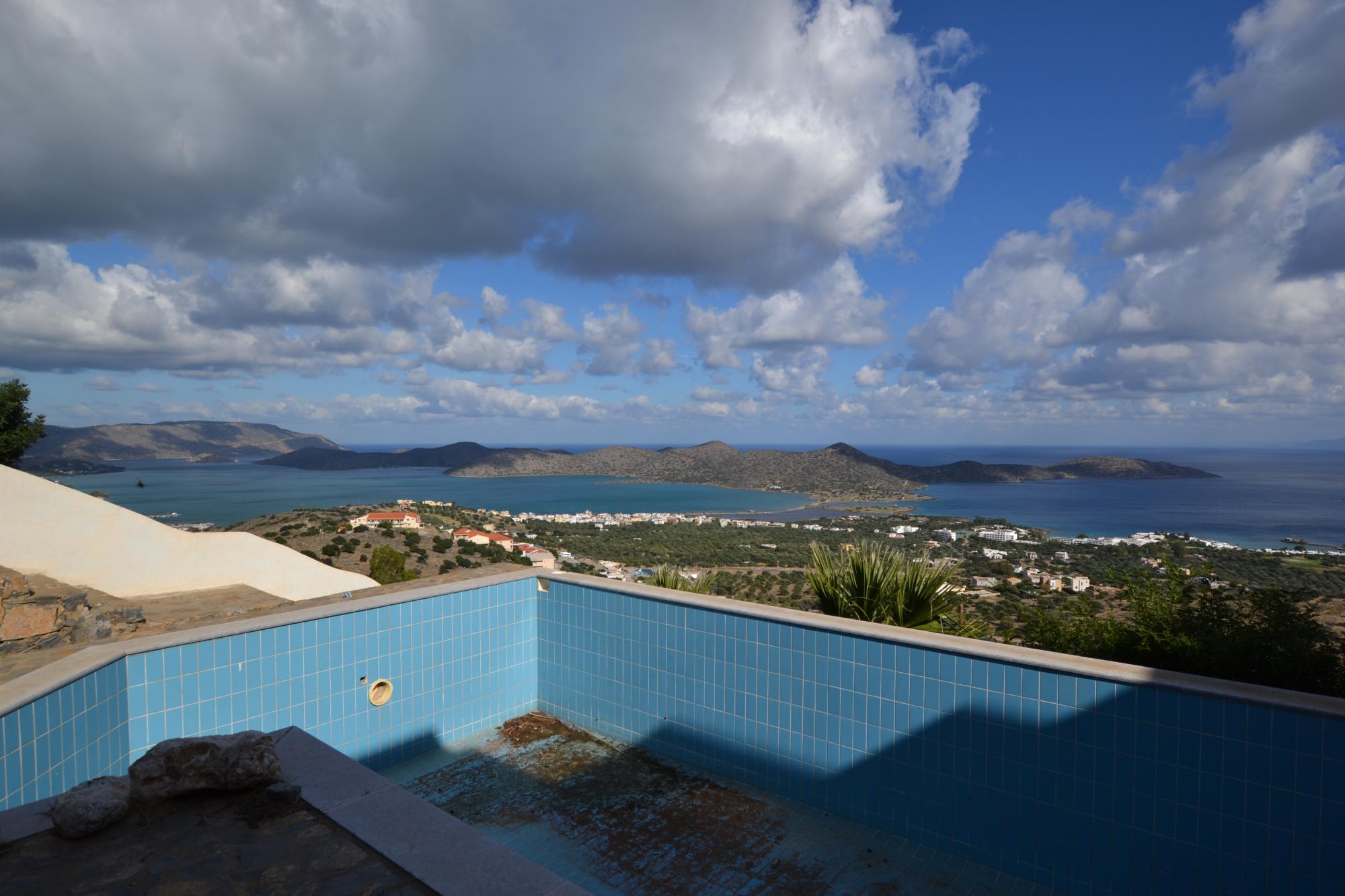 Large building for development with stunning views of Elounda and Mirabello bay.