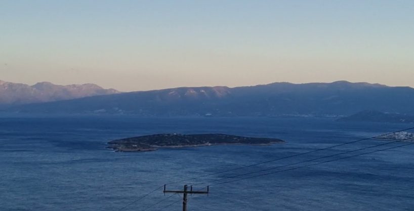 Panoranic seaview plot with build. license, Agios Nikolaos
