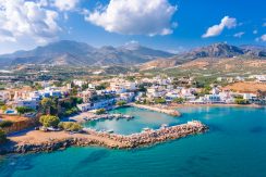 Harbour in Makri Gialos village in southern Crete, Greece.