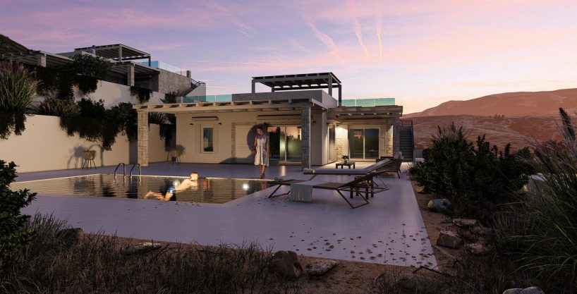 Detached Villa with pool and panoramic views near Makrygialos Ierapetra